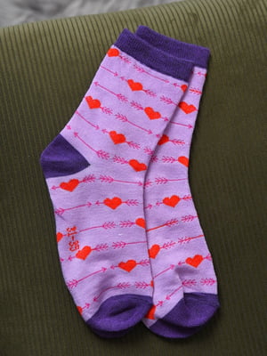 Носки фиолетового цвета с рисунком | 6685842