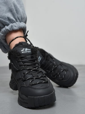 Кросівки на хутрі чорного кольору | 6687208