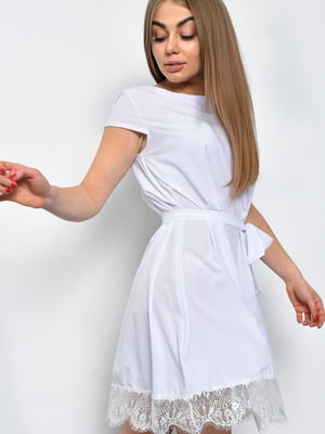 Платье атласное белое | 6687461