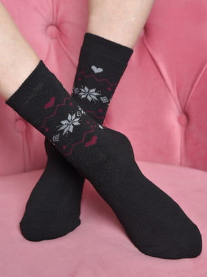 Шкарпетки махрові чорного кольору | 6687493