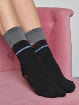 Шкарпетки махрові чорного кольору | 6687504