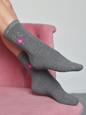 Шкарпетки махрові сірого кольору | 6687510