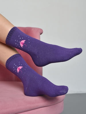 Шкарпетки махрові фіолетового кольору | 6687511