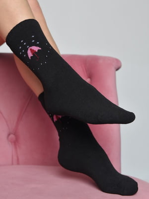Шкарпетки махрові чорного кольору | 6687513