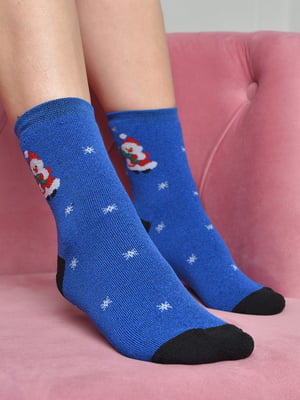 Шкарпетки махрові синього кольору | 6687517