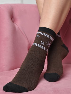 Шкарпетки махрові коричневого кольору | 6687521