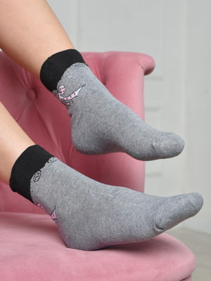 Шкарпетки махрові медичні без гумки сірого кольору | 6687526