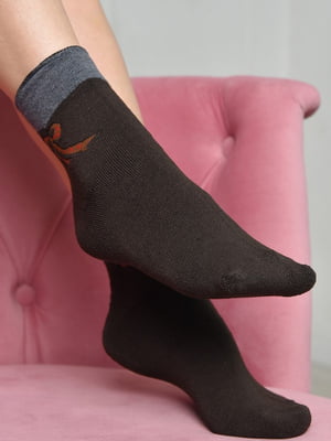 Шкарпетки махрові медичні без гумки коричневого кольору | 6687527