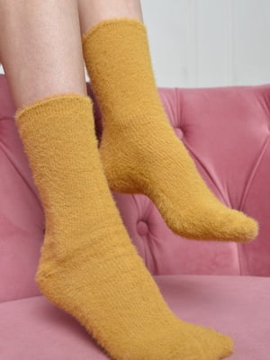 Шкарпетки ангора гірчичного кольору | 6687555