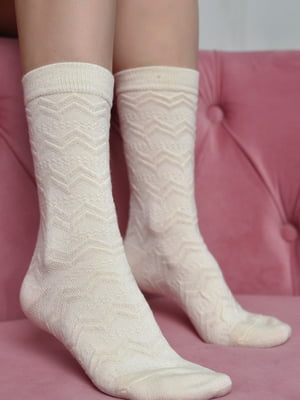 Шкарпетки кашемір молочного кольору | 6687561