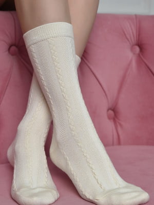 Шкарпетки кашемір молочного кольору | 6687562