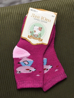 Шкарпетки махрові фіолетового кольору | 6687595