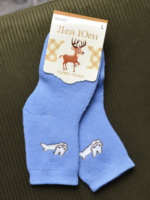 Шкарпетки махрові блакитного кольору | 6687597