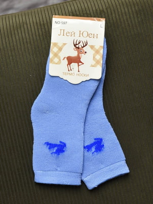 Шкарпетки махрові блакитного кольору | 6687605