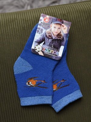 Шкарпетки махрові синього кольору | 6687631