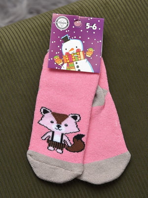 Шкарпетки рожеві кольори з малюнком | 6687644
