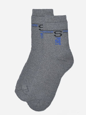 Шкарпетки махрові темно-сірого кольору | 6687647
