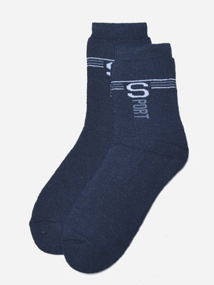 Шкарпетки махрові темно-синього кольору | 6687648