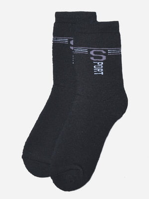 Шкарпетки махрові чорного кольору | 6687649