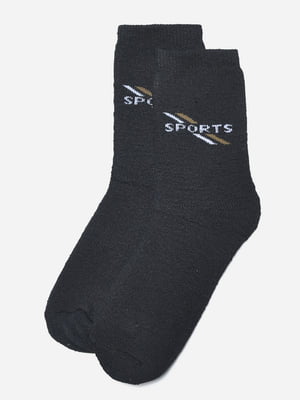 Шкарпетки махрові чорного кольору | 6687650