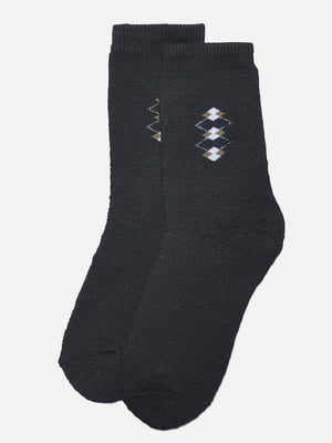 Шкарпетки махрові чорного кольору | 6687654