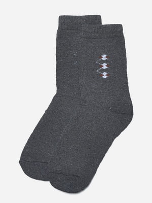 Шкарпетки махрові темно-сірого кольору | 6687656