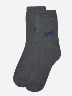 Шкарпетки махрові темно-сірого кольору | 6687659