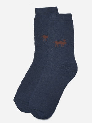 Шкарпетки махрові темно-синього кольору | 6687661