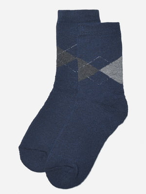 Шкарпетки махрові темно-синього кольору | 6687665