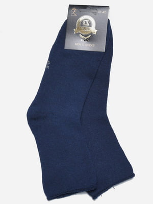 Шкарпетки медичні махра темно-синього кольору без гумки | 6687666