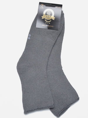 Шкарпетки медичні махра сірого кольору без гумки | 6687667