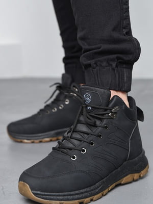 Зимові черевики на хутрі чорного кольору | 6688169