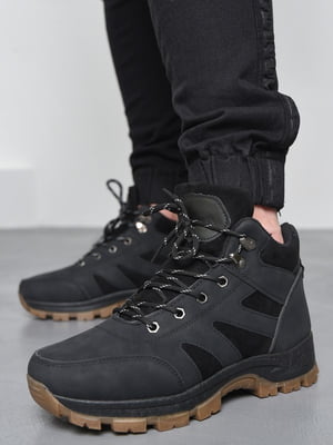 Зимові черевики на хутрі чорного кольору | 6688170