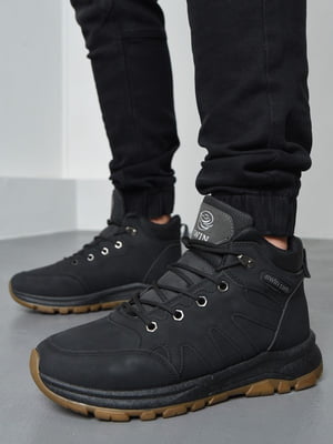 Зимові черевики на хутрі чорного кольору | 6688177