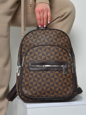 Рюкзак коричневого кольору з принтом | 6688492