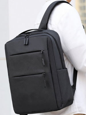 Набір чорного кольору: рюкзак, сумка через плече, гаманець | 6688619