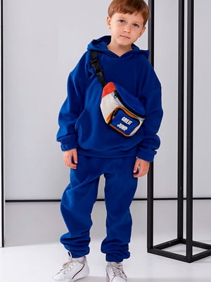 Спортивный костюм для мальчика на флисе синего цвета | 6694266