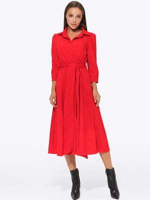 Сукня вельветова червоного кольору | 6694338