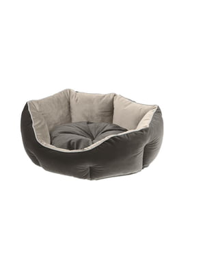 Оксамитовий диван Queen 50 Beige-Grey для котів та собак, 50×40×18 см | 6694483