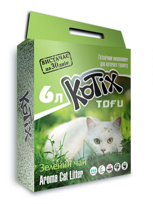 Наповнювач для котячого туалету Tofu Green tea соєвий комкуючий 2.55 кг (6 л) | 6694526