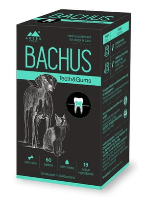 Вітаміни для котів та собак Bachus Teeth&Gums для підтримки гігієни ротової порожнини Ціна за 1 табл | 6694606