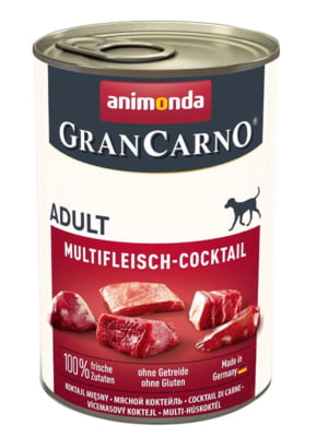 Вологий корм GranCarno Adult Multi Meat Cocktail мультим'ясний коктейль для собак 400 г | 6694797