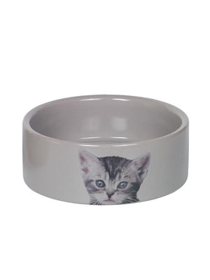 Миска для кішок керамічна сіра "Cute" 250 мл 12*4,5 см | 6694865