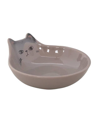 Миска для кішок керамічна Kato сіра 12*5,5 см, 150 мл | 6694868