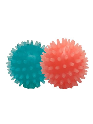 Набір іграшок для собак: м'ячі з шипами червоний+оранжевий із запахом ванілі 4 см | 6694906