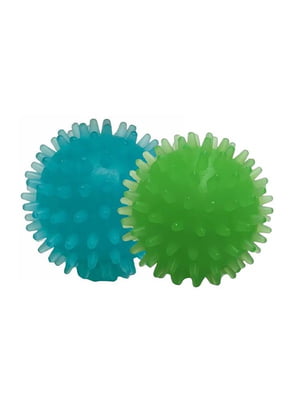 Набір іграшок для собак:м'ячі із шипами синій+зелений із запахом ванілі 4 см | 6694907