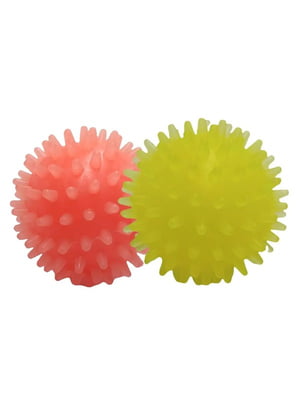 Набір іграшок для собак; м'ячі з шипами червоний+жовтий із запахом ванілі 4 см | 6694910