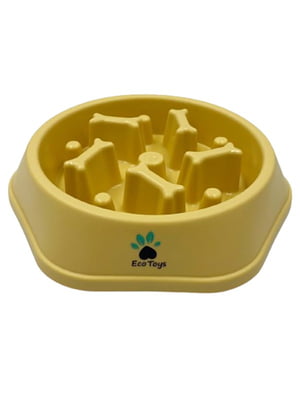 Миска для повільного годування собак жовта 24х17х5 см | 6694934
