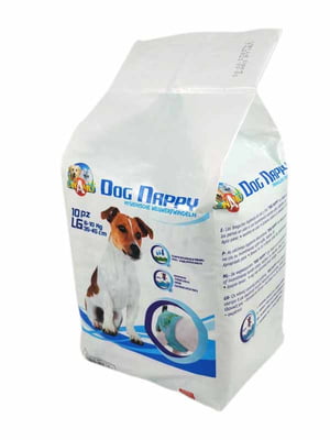 Підгузник Dog Nappy для собак вагою 6-10 кг, обхват 33-45 см 10 шт C6020382 ціна за 1 шт | 6695209