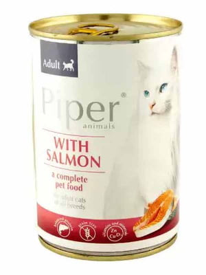Консерва для дорослих котів PIPER Adult Salmon з лососем 400 г | 6695270